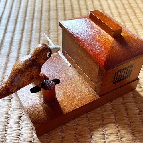 不思議なようじ鳥 爪楊枝 楊枝入れ お土産 インテリア 鳥 くちばし