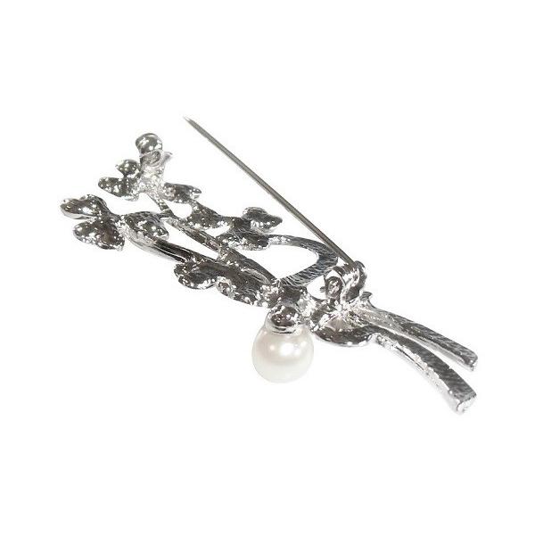 本真珠 あこや真珠 7珠 パール SILVER刻印 ブローチ 和装小物 あこや 真珠 本真珠 アコヤ真珠 パール 小花 ブローチ ホワイト 7.0