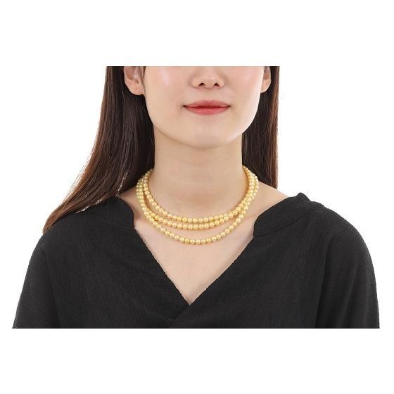あこや 真珠 本真珠 アコヤ真珠 パール ロング ネックレス ゴールド  