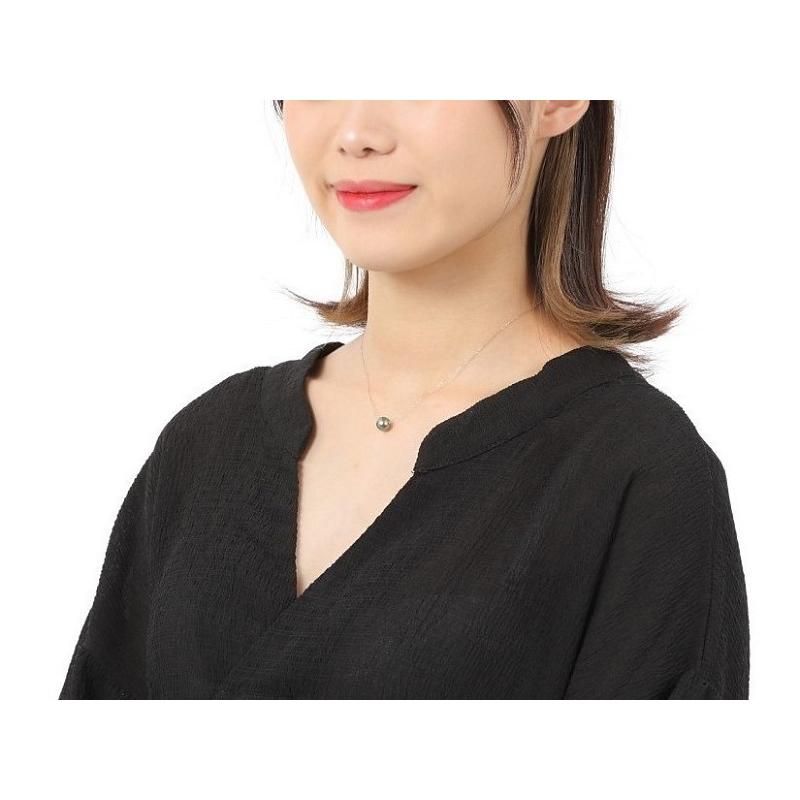あこや 真珠 本真珠 アコヤ真珠 黒真珠 パール K18WG スルー ネックレス ブラックグリーン 8.0-8.5mm 入学式 卒業式 フォーマル カジュアル 結婚式 パーティ_7