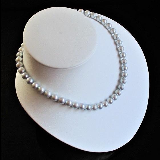 アコヤ真珠　あこやパールネックレス　本真珠　薄いシルバーグレーカラー あこや 真珠 本真珠 アコヤ真珠 パール ネックレス グレー 8.0-8.5mm