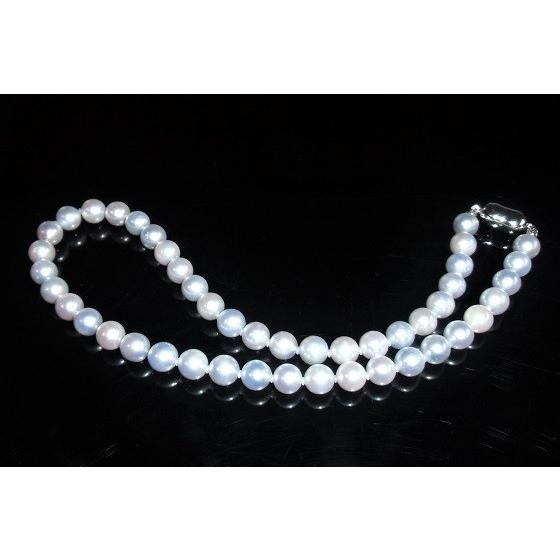 あこや 真珠 本真珠 アコヤ真珠 パール ネックレス グレー 8.0-8.5mm