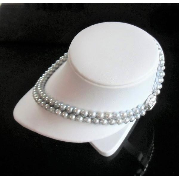 アコヤ真珠　あこやパールネックレス　2連　本真珠　パールネックレス あこや 真珠 本真珠 アコヤ真珠 パール 二連 ネックレス ホワイト 6.0