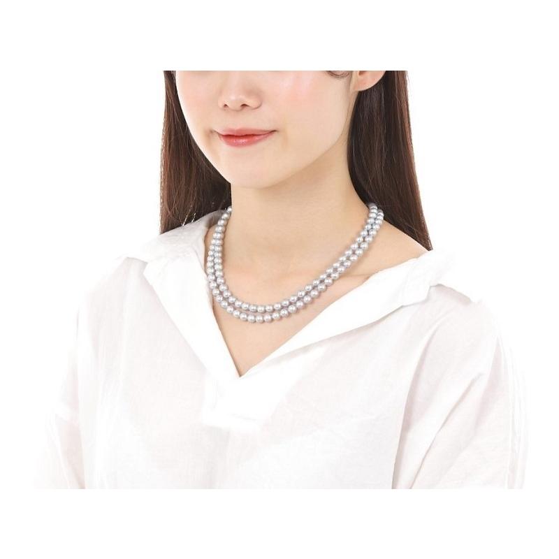 MIKIMOTO】あこや真珠 2連 ネックレス 約6.5-7.0mm 355
