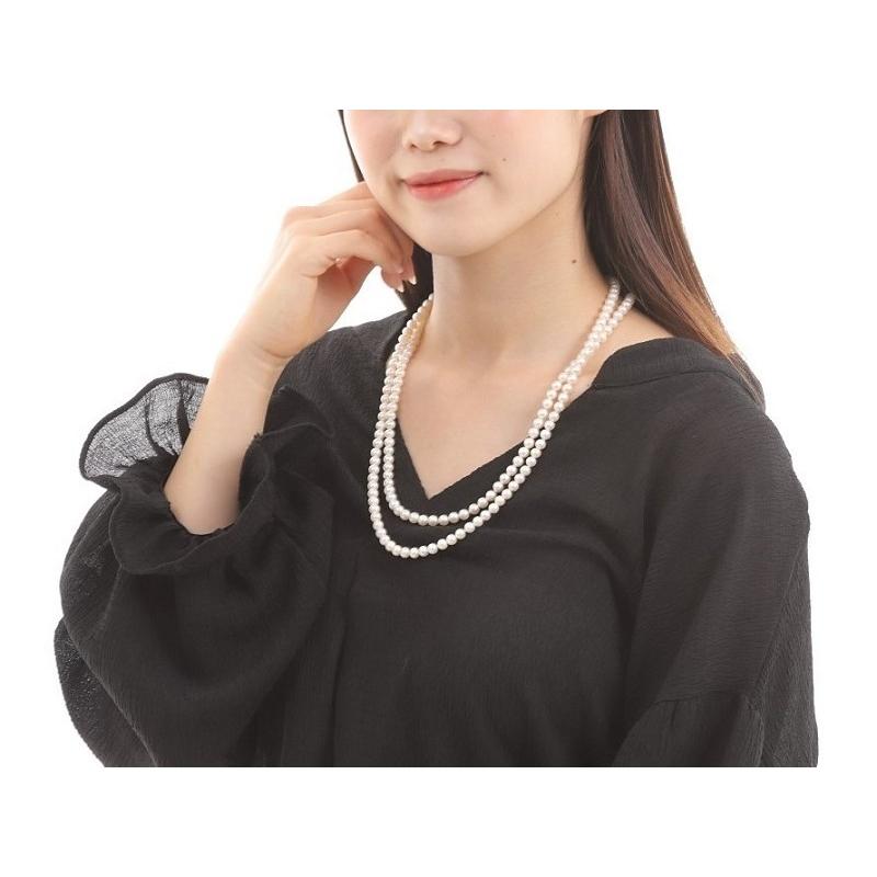 あこや 真珠 本真珠 アコヤ真珠 パール ロング ネックレス ホワイト  