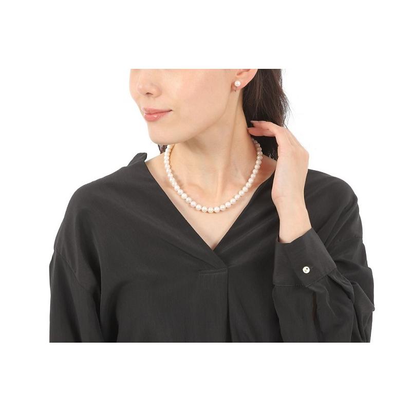 あこや 真珠 本真珠 アコヤ真珠 パール ネジバネ イヤリング（ピアス）セット ホワイト 7.5-8.0mm 入学式 卒業式 冠婚葬祭 フォーマル カジュアル 結婚式の画像