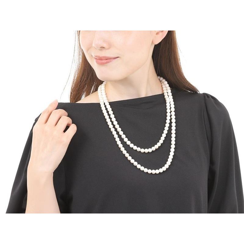 あこや真珠ロングネックレス　あこや真珠ネックレス　本真珠ロングネックレス　真珠 あこや 真珠 本真珠 アコヤ真珠 パール ロング ネックレス ホワイト