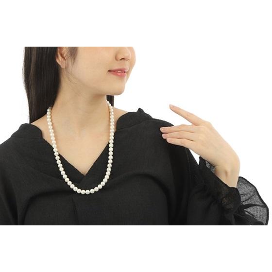あこや 真珠 本真珠 アコヤ真珠 パール セミロング ネックレス ホワイト 8.0-8.5mm 60cm 入学式 卒業式 冠婚葬祭 フォーマル カジュアル 結婚式 パーティの画像