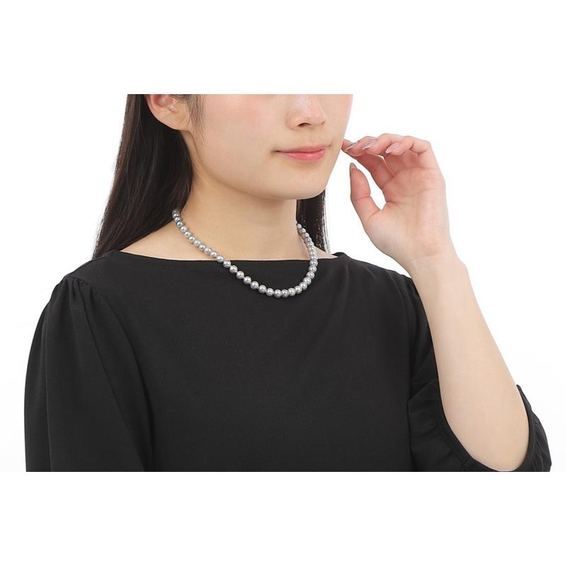 あこや 真珠 本真珠 アコヤ真珠 パール ネックレス グレー 7.0-7.5mm 入学式 卒業式 冠婚葬祭 フォーマル カジュアル 結婚式 パーティ_6
