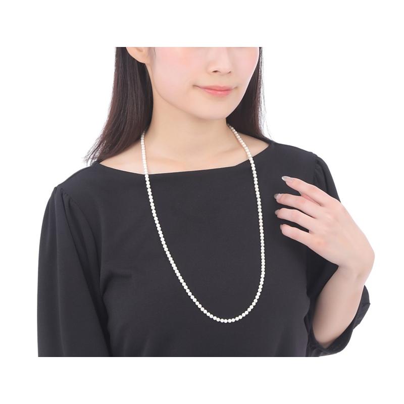 あこや 真珠 本真珠 アコヤ真珠 ベビーパール セミロング ネックレス ホワイト 4.5-5.0mm 80cm 入学式 卒業式 冠婚葬祭 フォーマル カジュアル 結婚式 爆買の画像