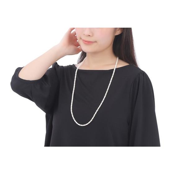 あこや 真珠 本真珠 アコヤ真珠 ベビーパール セミロング ネックレス ホワイト 4.5-5.0mm 80cm 入学式 卒業式 冠婚葬祭 フォーマル カジュアル 結婚式 爆買の画像