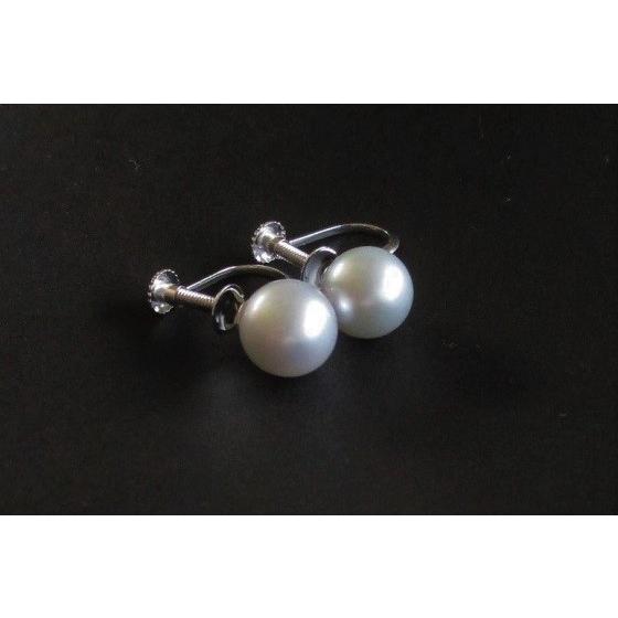 あこや真珠 ネックレス 8.5mm イヤリング 7.5mm K14WG グレー