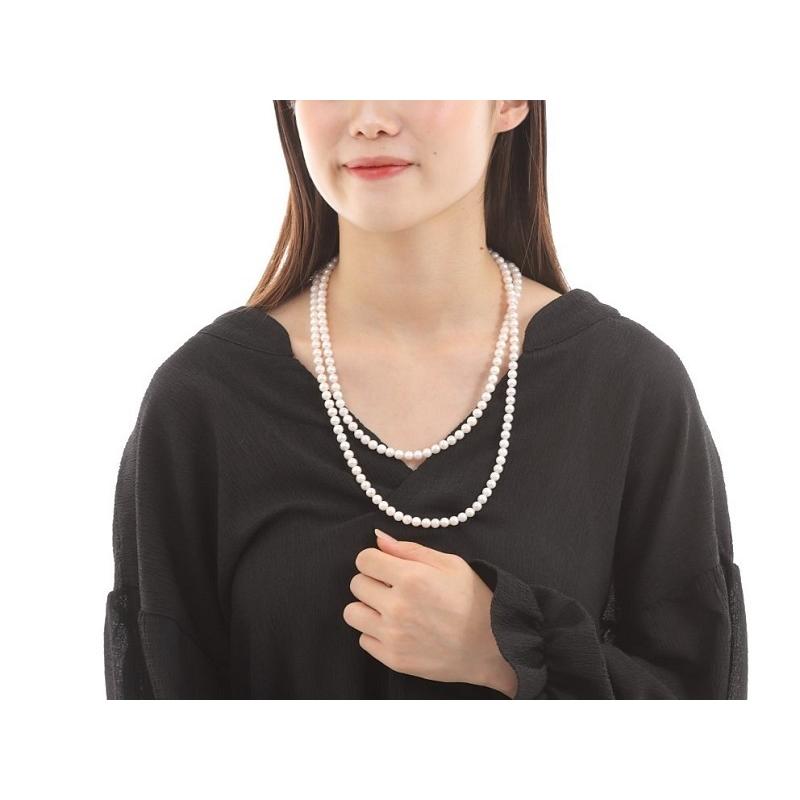 あこや 真珠 本真珠 アコヤ真珠 パール ロングネックレス ホワイト 6.5