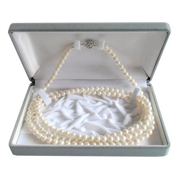 あこや 真珠 本真珠 アコヤ真珠 パール ロングネックレス ホワイト 6.5