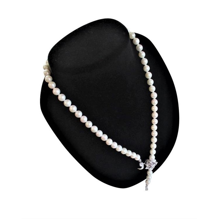 あこや 真珠 本真珠 アコヤ真珠 パール Y字 ネックレス ホワイト 7.0