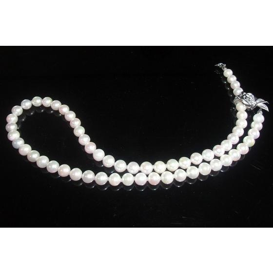 あこや 真珠 本真珠 アコヤ真珠 パール Y字 ネックレス ホワイト 7.0