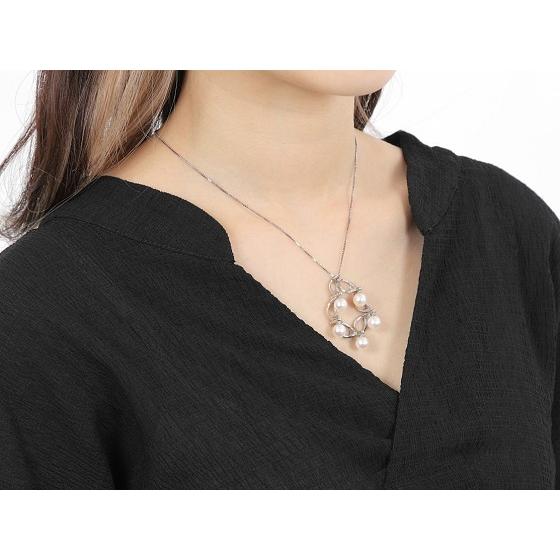 2連 パールネックレス あこや真珠 silver 照り ツヤ. 2連 パールネックレス あこや真珠 silver 照り ツヤ