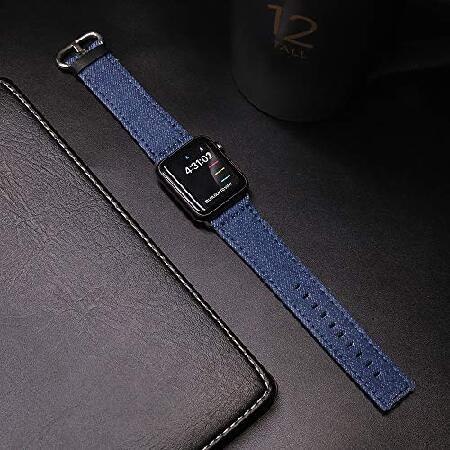 NNHF Compatible with Apple Watch Band 38mm 40mm 42mm 44mm, Denim Camouflage Bnad Replacement Strap, Compatible with Apple Watch Series 2並行輸入