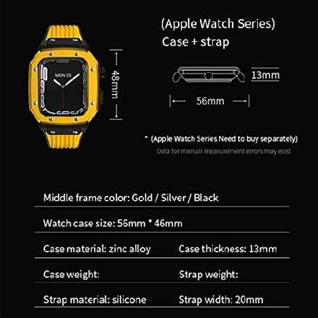 Wscebck Alloy Watch Case For Apple Watch Series SE 45mm 42mm 44mm Luxury Metal Rubber Stainless Steel Watch Modification Mod Kit Acces並行輸入