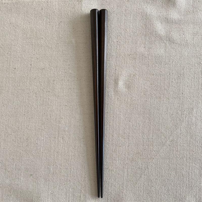 青黒檀 太 八角箸 先八角 天平 24cm　箸　お箸　箸高級　高級箸　高級箸男性用　プレゼント　おしゃれ つかみやすい箸　贈り物用　 | 
