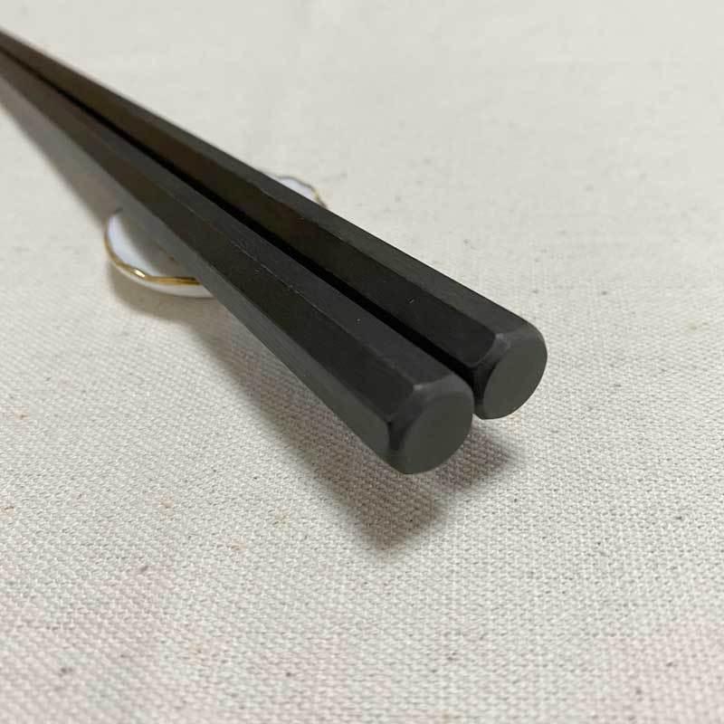 青黒檀 太 八角箸 先八角 天平 24cm　箸　お箸　箸高級　高級箸　高級箸男性用　プレゼント　おしゃれ つかみやすい箸　贈り物用　 |  | 01