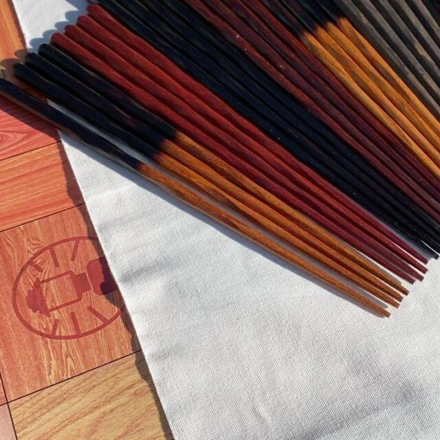 お箸 おしゃれ セット 黒檀極太 八角箸 先四角 天平 (全長24cm