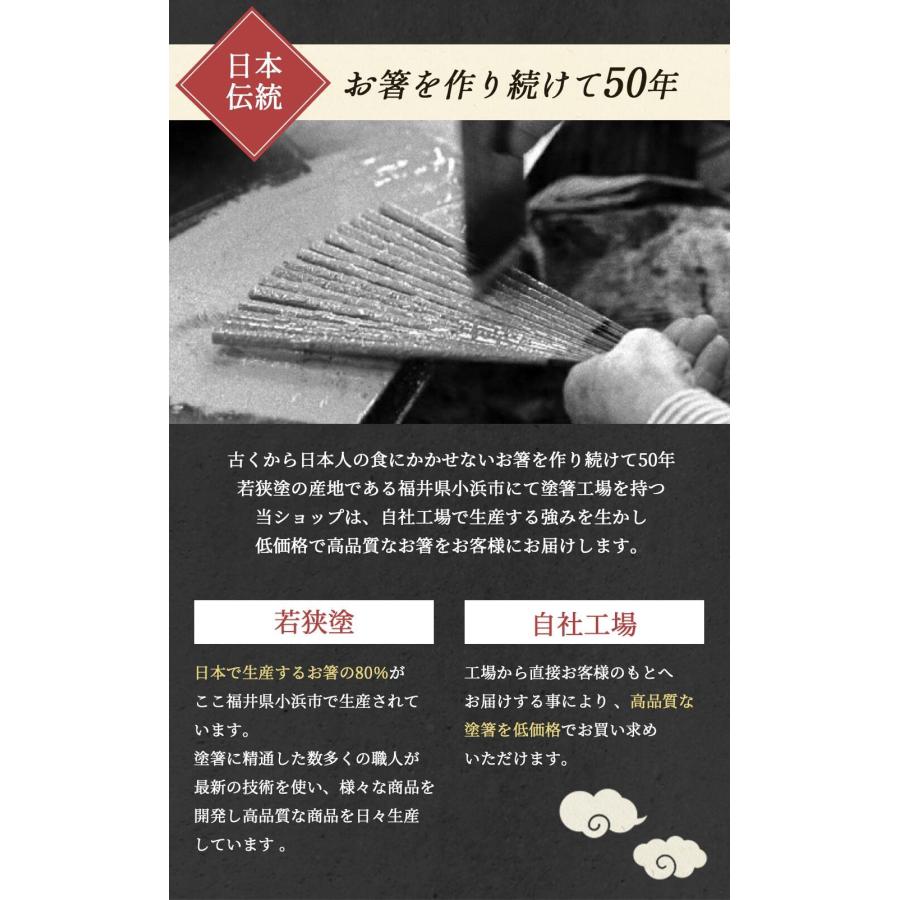 塗箸 銀舞桜 5膳 セット/ 箸セット 若狭塗 抗菌 食洗機対応 国産 滑ら