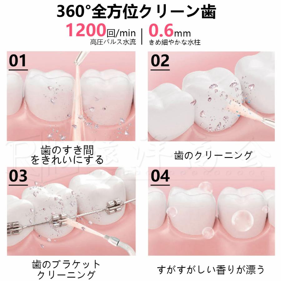 口腔洗浄機 ジェットウォッシャー 歯間洗浄機 180ml 口腔洗浄器 歯茎ケア 口内洗浄機 ジェット水流 3段階の水圧で usb充電式 電動 大容量 家庭用 浴室 PSE認証の画像