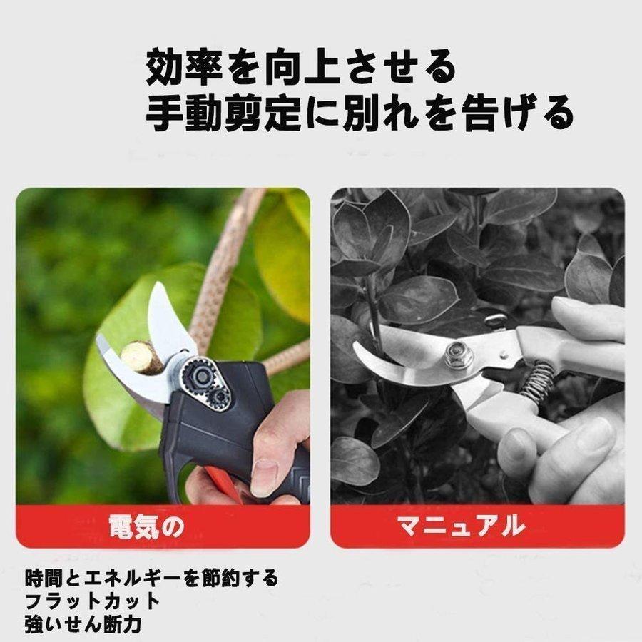 2個バッテリー付属】剪定ばさみ 充電式 電気剪定ばさみ コードレス
