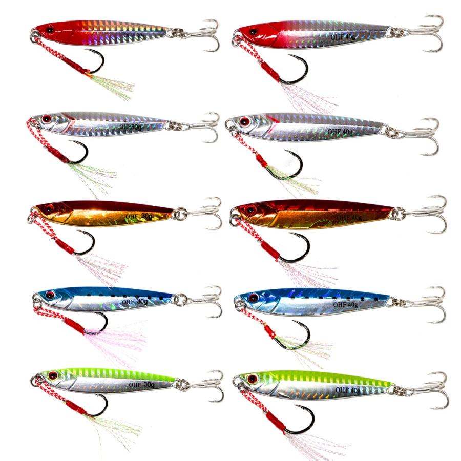 メタルジグ 30g 5個 40g5個 計10個セット アシストフック付き 特価品コーナー
