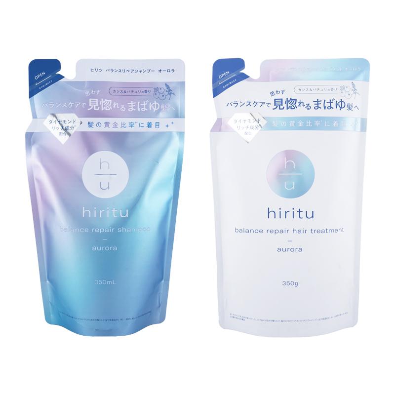 [2個セット]hiritu ヒリツ バランスリペアシャンプー ヘアトリートメント オーロラ 詰め替え 350mL コンディショナー レフィル ヘアケア[ギフトラッピング対応] の商品画像
