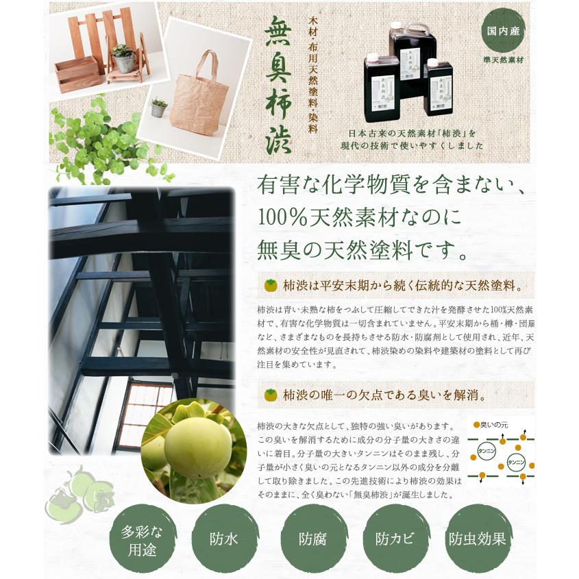 無臭柿渋 2L(2リットル) 天然の青柿からできた100%天然素材の無臭柿渋/ターナー色彩|ohhashi-paint|03