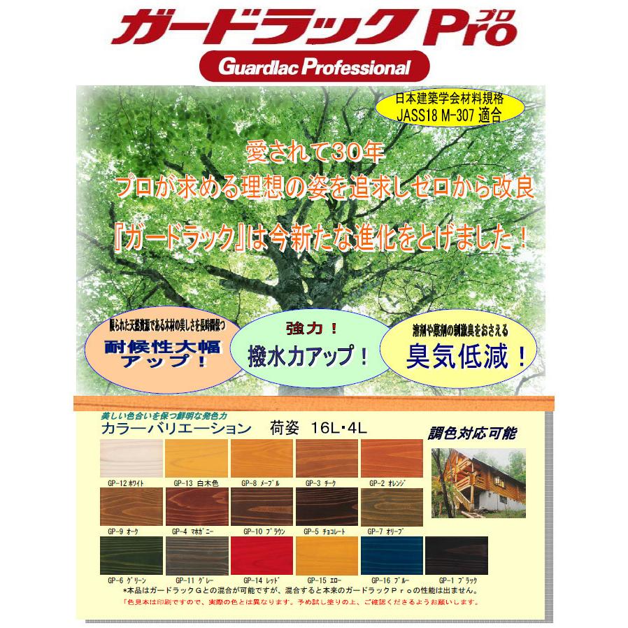 ガードラックPro(プロ) GP5チョコレート 16L 送料無料 屋外用/油性 