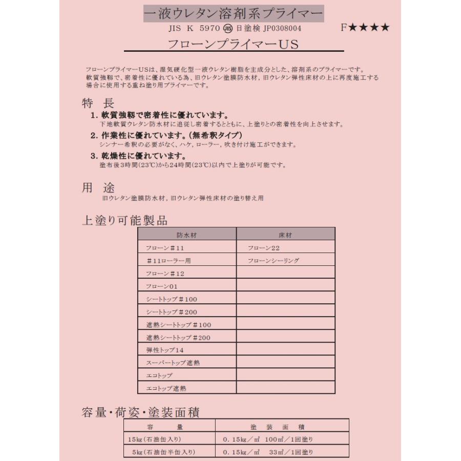 フローンプライマーUS　透明　15kg　1回塗り　約100平米　送料無料