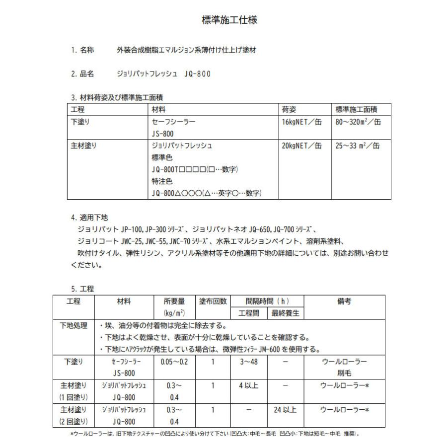 JQ-820 ジョリパットフレッシュ∞ 20kg 改修用ローラー塗り