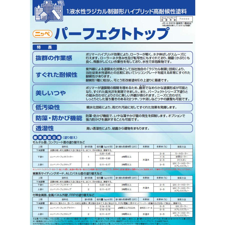 パーフェクトトップ 濃彩色 艶有り 15kg(約112平米/1回塗り) 日本