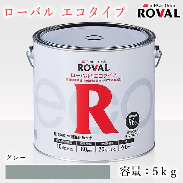 ローバルエコタイプ グレー 5kg(約10平米/2回塗り) ROVAL ECO 環境対応型 常温亜鉛めっき 亜鉛含有96％ ジンクリッチ