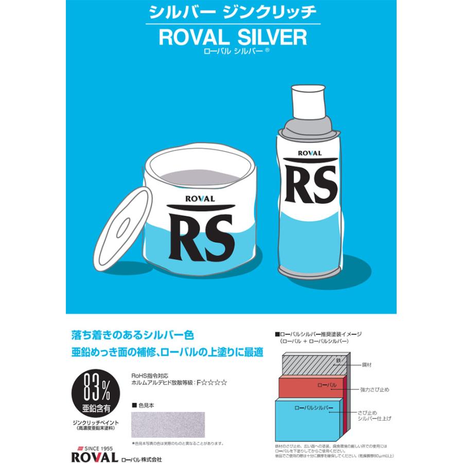 ローバルシルバースプレー シルバー色 420ml(エアゾール) 約0.4 ローバルシルバースプレー シルバー色 420ml(エアゾール) 約0.4