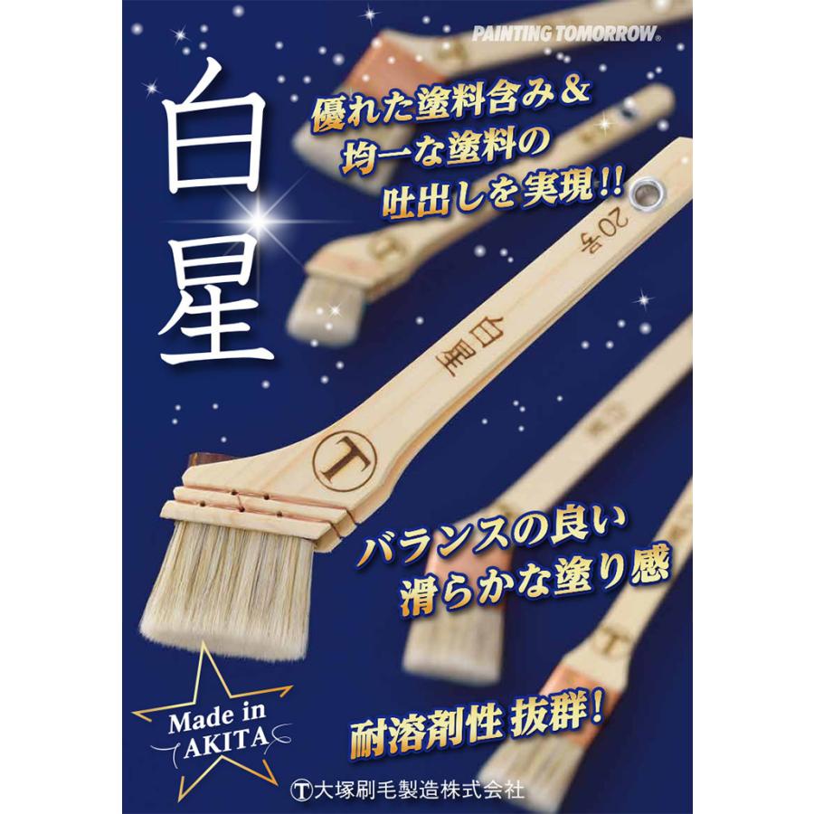 白星 銅巻 筋違刷毛 白毛 40ミリ 白星 しろぼし 大塚刷毛 刷毛 合成