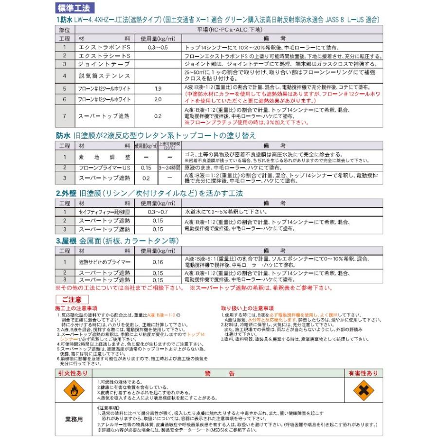 スーパートップ遮熱 淡彩色 6kgセット 約30平米/1回塗り 送料 スーパートップ遮熱 淡彩色 6kgセット 約30平米/1回塗り 送料