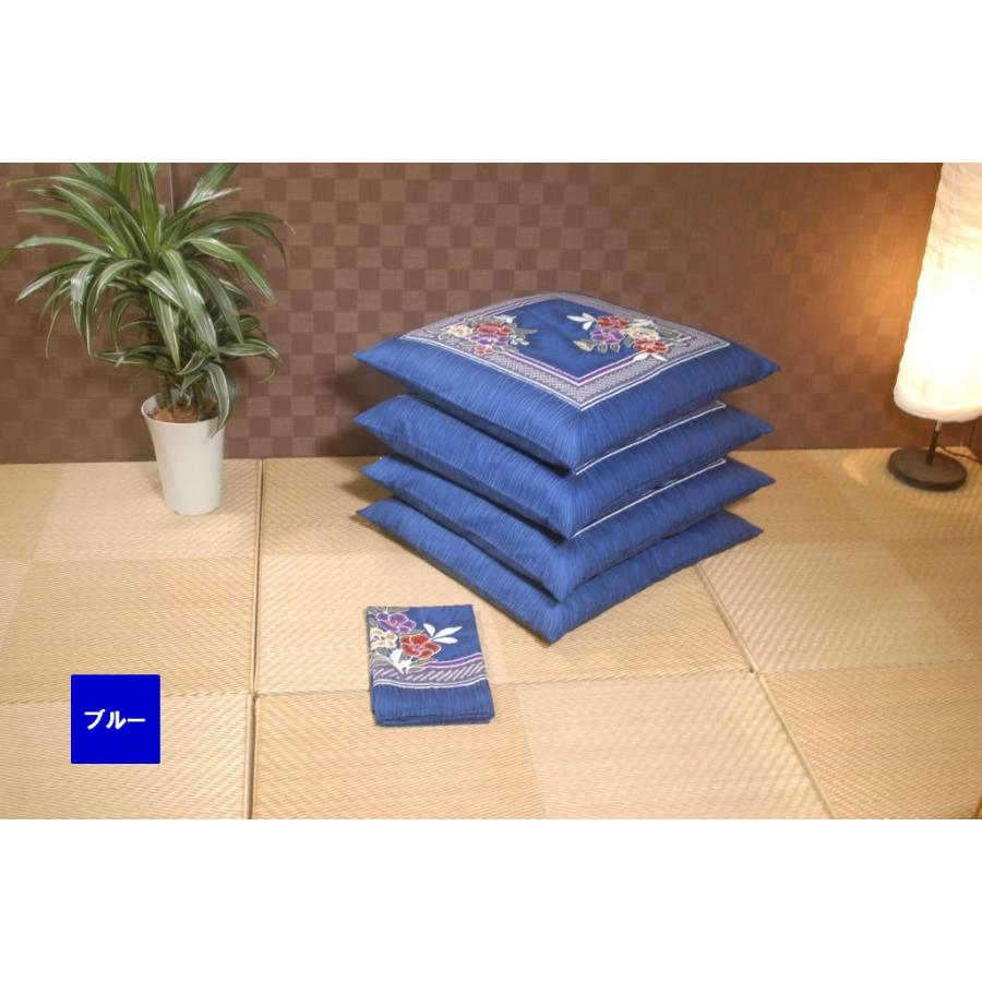 座布団カバー 銘仙判（55×59） 126辻が花柄 綿100％ 2色 50cm