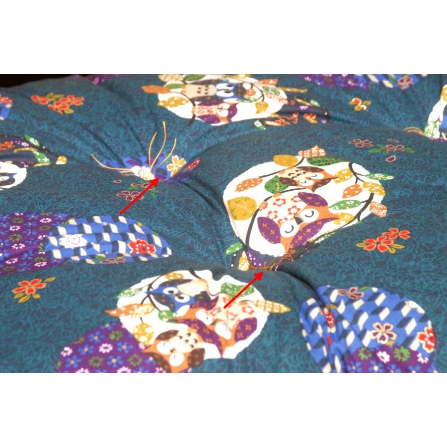 長座布団 ふくろう柄 68×120サイズ 赤ちゃんのおひるね ごろ寝にも