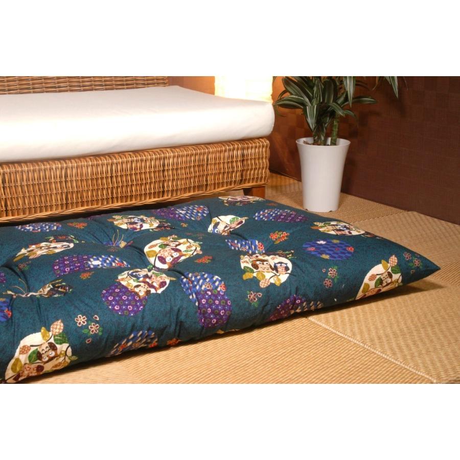 長座布団 ふくろう柄 68×120サイズ 赤ちゃんのおひるね ごろ寝にも