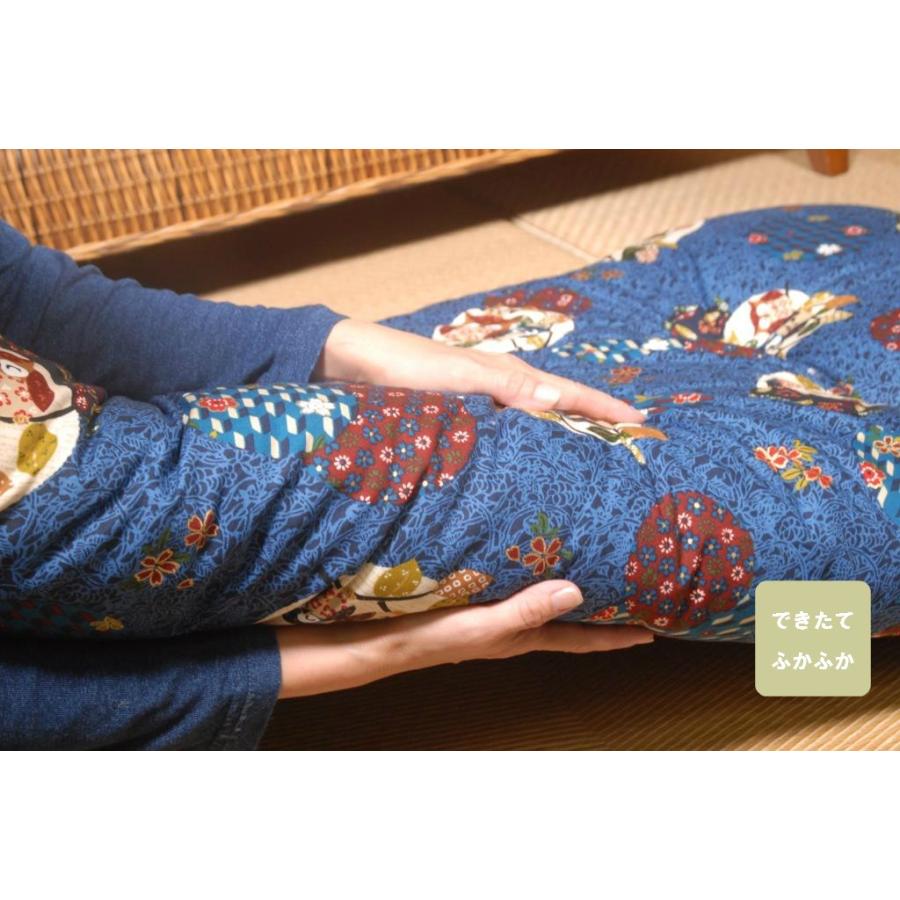 長座布団 ふくろう柄 68×120サイズ 赤ちゃんのおひるね ごろ寝にも