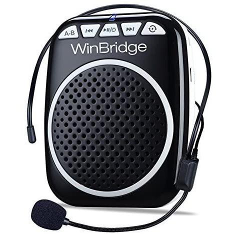 年末のプロモーション特価 W WINBRIDGE 拡声器 が大特価！ かくせいき ハンズフリー 小型ポータブル拡声器 TFカード対応 イベント 有線ヘッドマイク付き 講演 USBドライバ