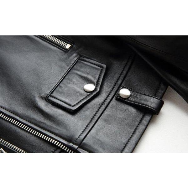 着るだけでスタイルアップ！高級本革 上質ラム羊革 ライダース