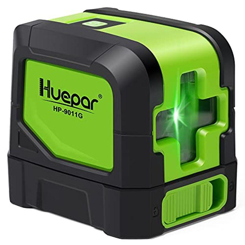 超定番 Huepar 2ライン グリーン レーザー墨出し器 クロスラインレーザー 緑色 高輝度 自動補正 傾斜モード レーザー ライン出射角110° 最大92％オフ