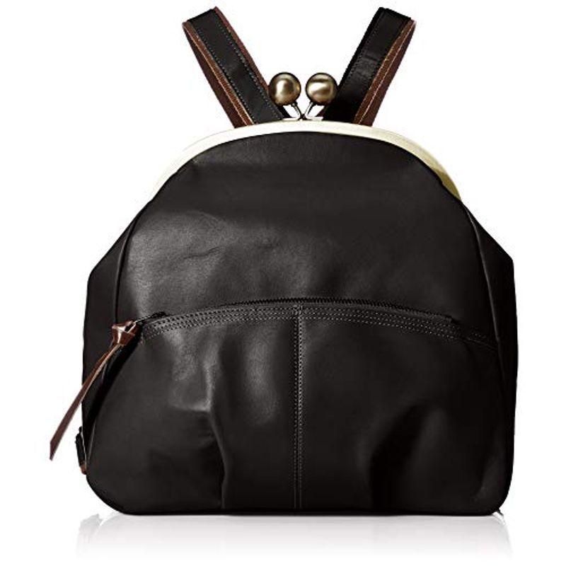 レッセフェール 本革 キューズ リュック がま口 日本製 レディース ブラック