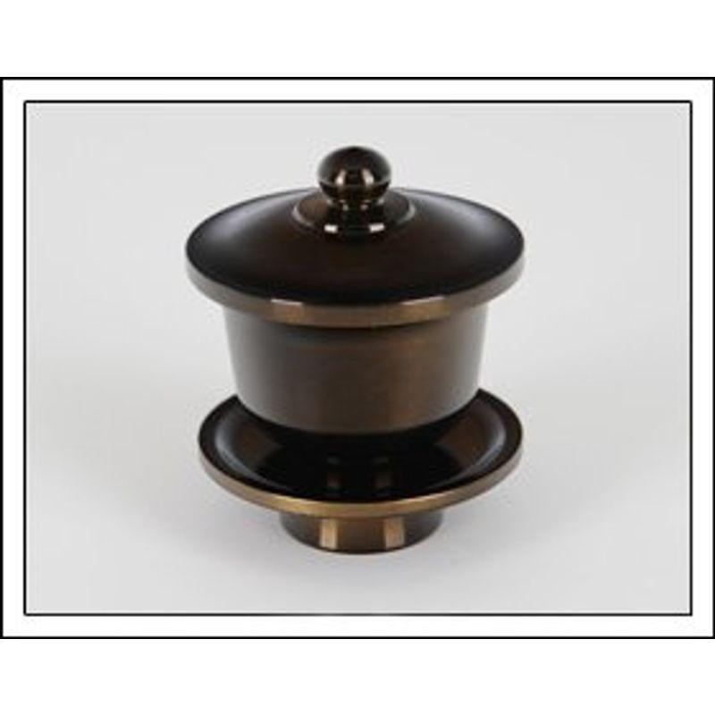 【オープニング大セール】 銅器 青葉型 コハク 茶器(茶湯器) 小 仏壇
