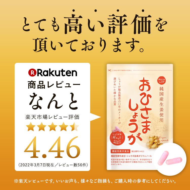 生姜サプリ 高知産土佐一しょうがカプセル<62粒入り> おひさま